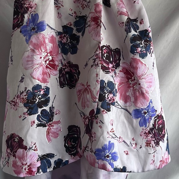 Rare Editions Big Girls Lace Back Floral Mikado Ballgown Hi Low Train | Size 16 - Picture 9 of 16